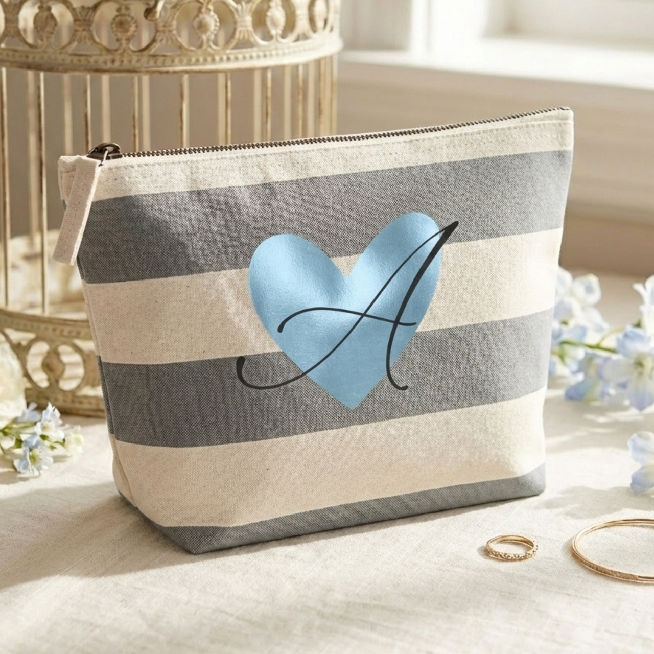 Personalized Makeup Bag with Initials