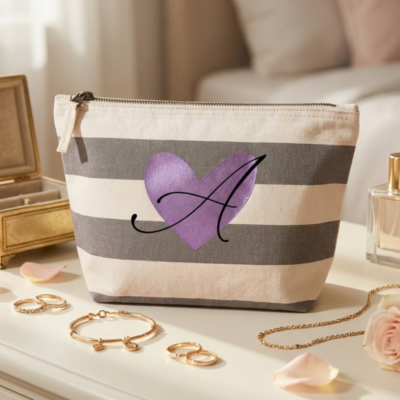 Personalized Makeup Bag with Initials