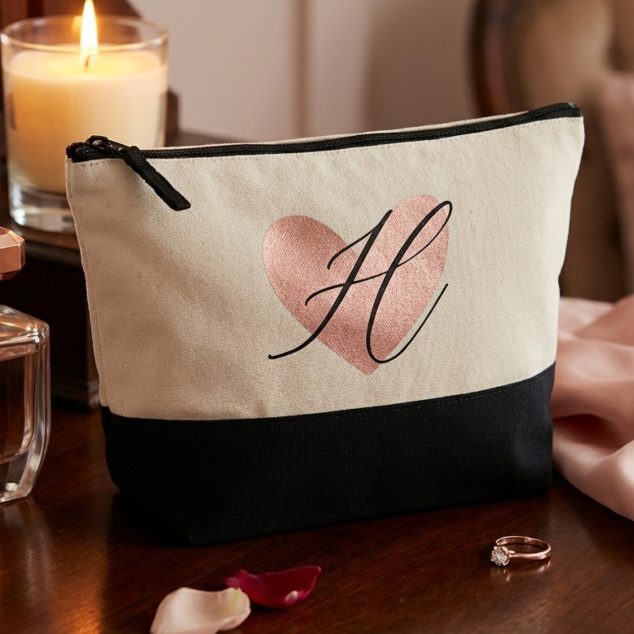 Personalized Makeup Bag with Initials