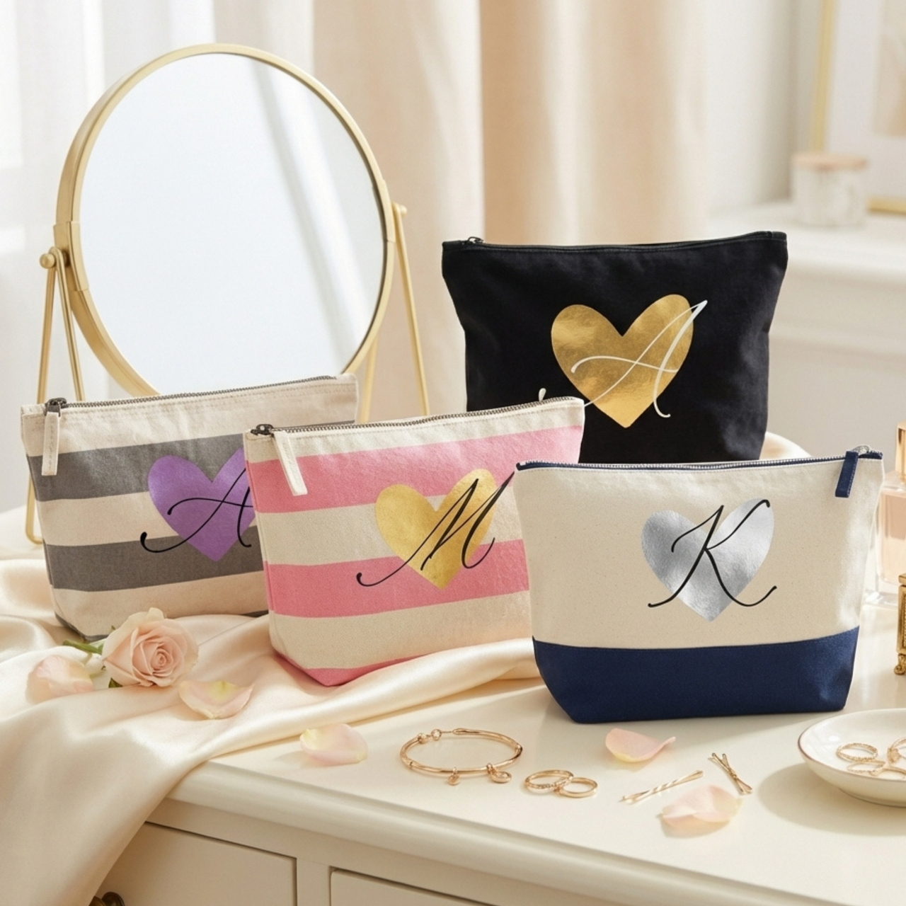 Personalized Makeup Bag with Initials